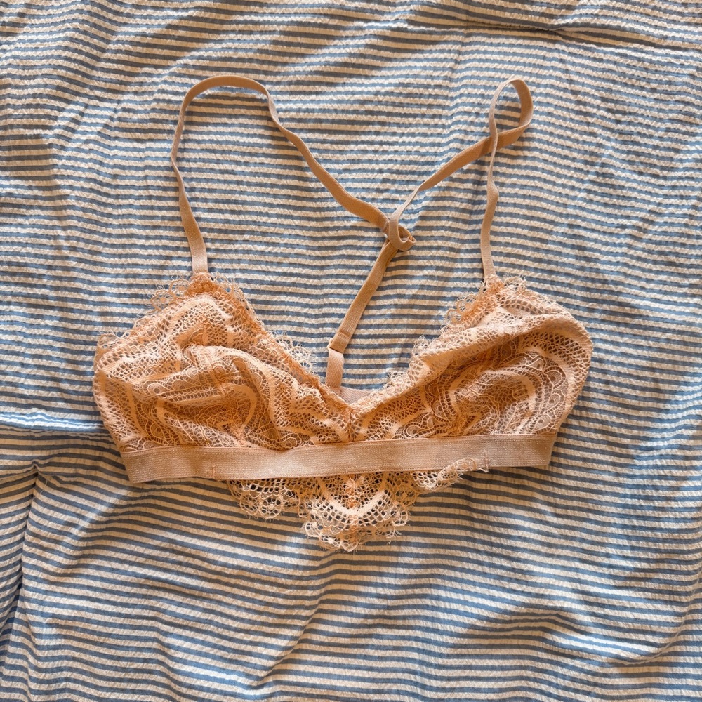 Free People Lace Bralette - Nude Pink